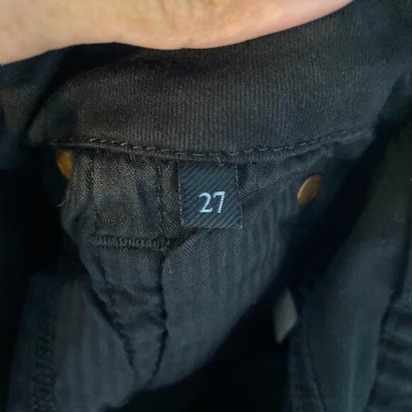7 For All Mankind High Rise Black Women's Skinny Jeans Size 27 - Picture 12 of 15